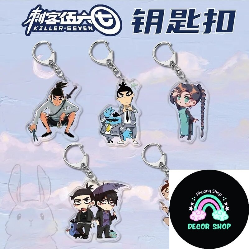 Móc khóa Chinese Cartoon Scissor Seven Peripheral xbg Killer Seven Anime Phụ kiện trang trí túi xách