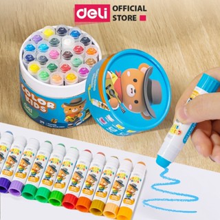 Bút Sáp Màu Dầu Lụa Oil Pastel Deli - 12/24 Màu Tươi Đậm Siêu Mịn Rửa Trôi Được An Toàn Trẻ Nhỏ Học Sinh Tô Màu Vẽ Tranh