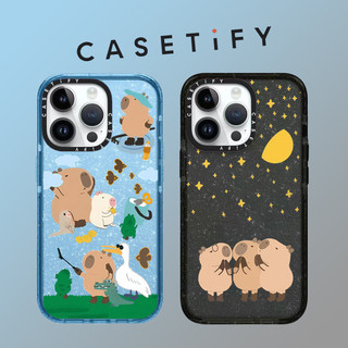 Casetify hoạt hình dễ thương capybara Long lanh TPU Vỏ điện thoại cho iPhone 15 Pro Max 14 ProMax plus 13 12 12Pro 12PM 11 Vỏ bảo vệ điện thoại chống sốc Vỏ bảo vệ điện thoại di động