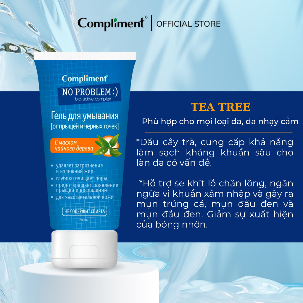 Gel Rửa Mặt Compliment No Problem sạch sâu ngừa mụn, giảm viêm | BigBuy360 - bigbuy360.vn