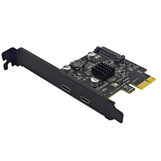 Thẻ pcie 2 cổng type-c pci express 3.0 x1 sang dual usb-c thẻ mở rộng sata power usb3.2 gen2 10gbps asm3142 chip cho máy tính để bàn