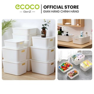 Giỏ đựng đồ đa năng ECOCO kèm nắp, đủ size cho mọi không gian | Rổ, thùng nhựa đựng quần áo, đồ chơi EZ
