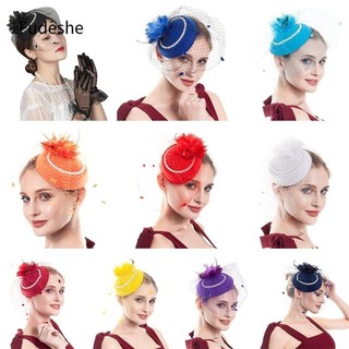 Fudeshe Nữ Vintage Mũ Cưới Thời Trang Cô Dâu Mũ Đội Đầu Tiếp Viên Mũ Top Kẹp Tóc Mũ Pillbox Mũ