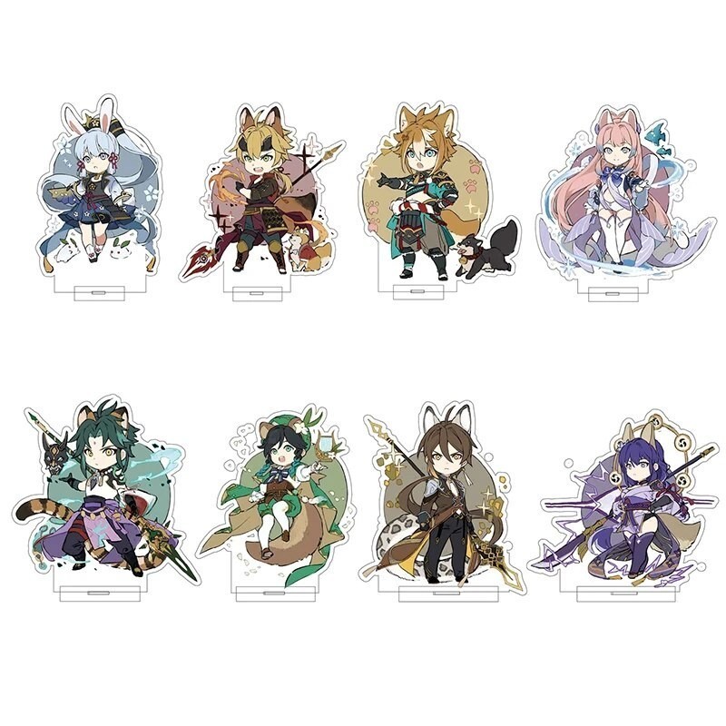 Mô hình Standee Anime Figures Acrylic chibi Keqing Raiden Shogun Akaya Furina Phụ kiện trang trí để 