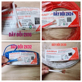Dây điện đôi cadivi bán lẻ theo mét - màu ngẫu nhiên