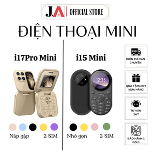 Điện Thoại Mini Nắp Gập Siêu Dễ Thương SERVO i15 Mini, i16 Pro, i17 Pro, 2 Sim 2 Sóng Nghe Gọi Ổn Định (JA OFFICIAL)