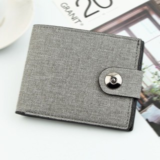 Ví / ví có thể gập lại / ví nam / 2024 phong cách mới canvas nam khóa ví nam ví ngắn nam học sinh trung học đơn giản ví siêu mỏng độc đáo