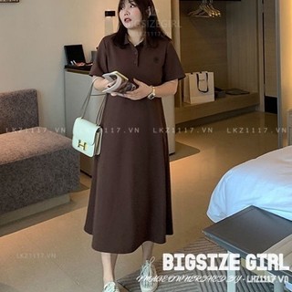 Váy đầm nữ Bigsize Đầm polo dáng dài tay ngắn có cổ mùa hè  Phong cách Hàn Quốc Thời Trang đẹp