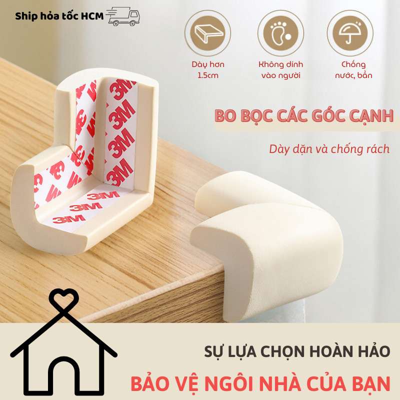 Bọc Cạnh Bàn Chống Xốp Va Đập Cao Cấp CozyMint Kèm Keo Dán , Bịt Góc Bàn Chữ L Chống Va Chạm An Toàn