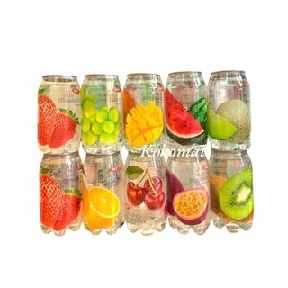 Nước trái cây Sparkling OKF Hàn Quốc lon 350ml (vị nho xanh, dưa hấu, dâu, kiwi, xoài, dưa lưới, chery)