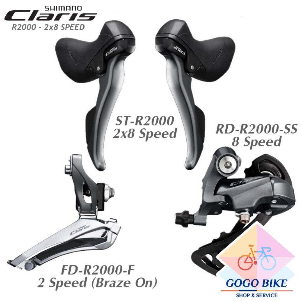 [GoGo Bike] Groupset Mini 3 Món: Tay đề lắc, Sang đĩa, Củ đề xe đạp SHIMANO CLARIS R2000 2x8 Speed