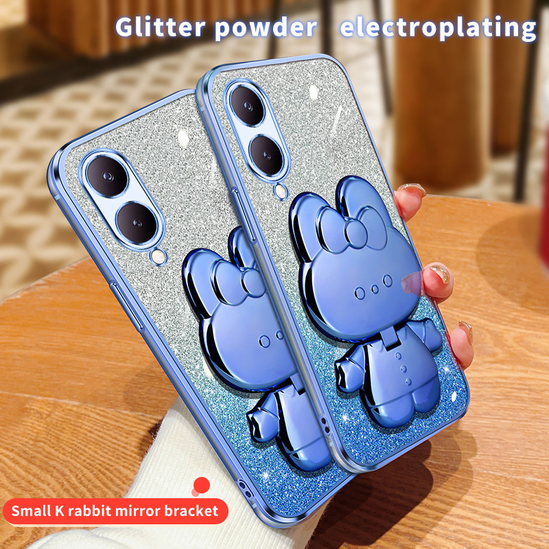 Dành Cho Vivo Y17S Ốp Lưng Mạ Điện Chống Sốc Cho Vivo Y17S Vỏ Điện Thoại Đứng