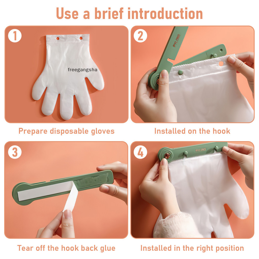 [FREG] Disposable Gloves Storage Kitchen Gloves Hanging Wall Gloves Fi