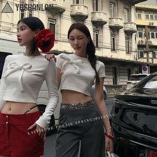 YUSHANLAN áo phông áo thun nữ croptop baby tee Thể thao xu hướng Phong cách Đơn giản WTX2410T9S 5Z240201
