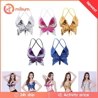 Bộ lạc lấp lánh Belly Dance Bra Sequins Bướm Dây cho
