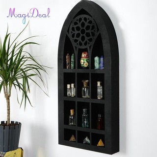 Magideal Kệ trưng bày tường Thiết kế cửa sổ Kệ màu đen Kệ trưng bày treo tường Tượng trưng bày Kệ trưng bày cho phòng ngủ văn phòng