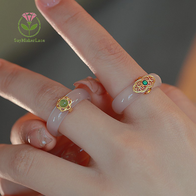 [Saymakerlace] Nhẫn Ngọc Giả Retro Trung Quốc Thời Trang Trang Trang Sức Đá Tinh Tế Chủ Nghĩa Tối Giản Hanfu Phù Hợp Với Đồ Trang Trí Tay | BigBuy360 - bigbuy360.vn