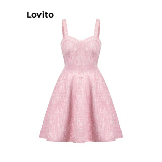 Lovito Váy có cấu trúc xếp nếp đơn giản thông thường dành cho nữ L76AD197