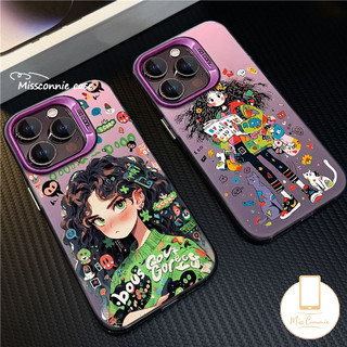 Ốp điện thoại hình mèo xoăn Graffiti màu tương thích cho IPhone 11 15 14 12 13 Pro Max 7Plus XR XS Max X 7 8 Plus SE 2020 Cặp đôi nghệ thuật pháo hoa Cô gái mạ ống kính kim loại