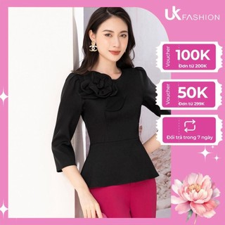 Áo Peplum Tay Bồng UK FASHION Thiết Kế Tôn Dáng Sang Trọng Chất Vải Nhập Hàn Cao Cấp NKSM2210003