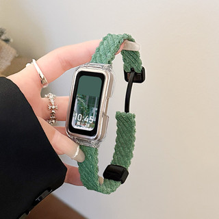 Dây đeo vải nhung cổ điển mỏng dễ thương có vỏ trong suốt cho đồng hồ thông minh Xiaomi Mi Band 8 Active Dây đeo từ tính cho phụ kiện đồng hồ thông minh Redmi Band 2
