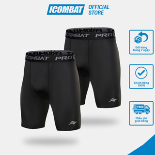 Combo 02 Quần legging nam ngắn thể thao Boxer Briefs ICOMBAT® nhanh khô