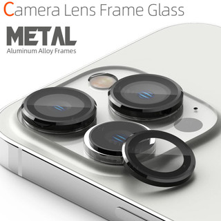 Ốp Điện Thoại Kính Cường Lực 3D Viền Kim Loại Bảo Vệ Camera Chống Trầy Xước Cho iPhone 15 14 13 12 11 Pro Max Mini Plus