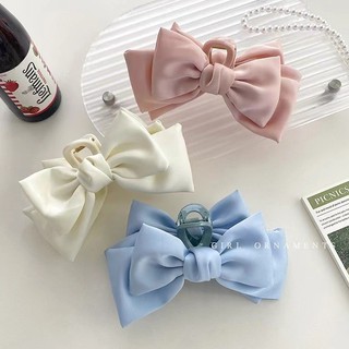 Phong Cách Hàn Quốc Satin Nơ Kẹp Tóc Nữ Lưng Đầu Tóc Lớn Cá Mập Kẹp Mũ