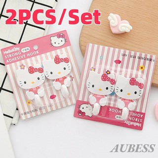 2 Cái / bộ Hello Kitty Hoạt Hình Dính Móc Dễ Thương Ký Túc Xá Sinh Viên Móng Tay Miễn Phí Mạnh Dính Móc Quần Áo Gia Đình Móc Khăn Dễ Thương Móc