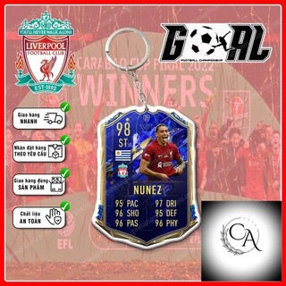 Móc khóa nunez, clb bóng đá liverpool - dày in sắc nét 2 mặt