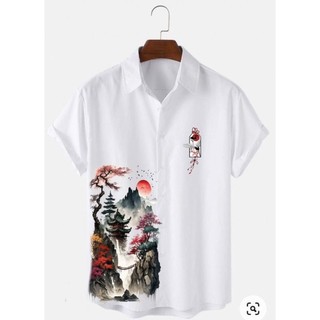 Áo sơ mi nam tay ngắn big size tiên cảnh bồng lai