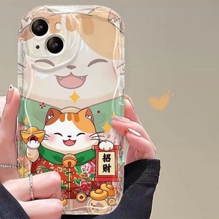 Áo khoác độn bông hoa dễ thương Fortune Cat Creative Vỏ điện thoại trọn gói chống rơi cho iPhone7 7plus 8 8plus xs xr 11 12 13 14 15 Pro Plus Promax