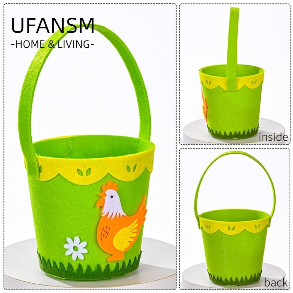 UFANSM Tote LANSEL, Túi Trứng Phục Sinh Nỉ Hoạt Hình, In Hình Động Vật