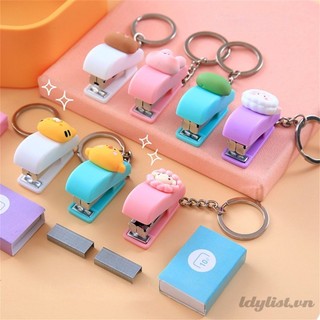 Ღ Dễ dàng vận hành Cartoon Stapler Đồ dùng đóng sách văn phòng Stapler động vật tiện lợi và bền Stapler Tiết kiệm thời gian Stapler Móc khóa Stapler sáng tạo chất lượng cao