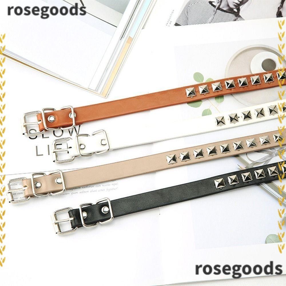 Dây thắt lưng ROSEGOODS1, Dây thắt lưng đinh tán mỏng bằng da PU hợp k