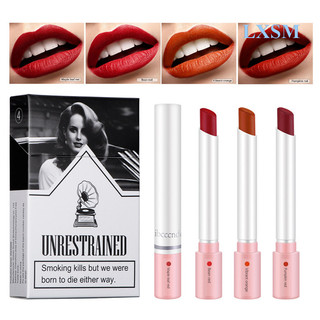 Lxsm 4 cái / bộ nhung matte son môi son bóng bộ son môi thuốc lá son môi môi môi mỹ phẩm làm đẹp trang điểm