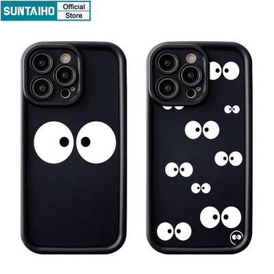 Suntaiho Độc Đáo Ngộ nghĩnh Dễ Thương Họa Tiết Mắt Ốp lưng Iphone 15 14 12 13 11 Pro Max IP 7 8 Plus Iphon X Xs XR Xs Max TPU Silicon Softcase Cao Cấp Chống Sốc Ốp Lưng