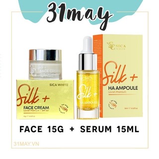 Combo Kem Face Lụa Silk 15g Sica White và Serum HA Ampoule Sicawhite 15ml Chính hãng
