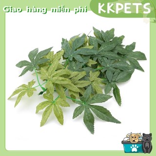 KKPETS Cây nhân tạo màu xanh lá cây Lá giả Bể cá Bò sát Terrarium Đồ trang trí Trang