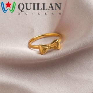 Quillan Bowknot Nhẫn, Nhẫn nơ vàng nơ, Nhẫn ngọt ngào tinh tế bằng thép titan tinh tế Làm cỏ