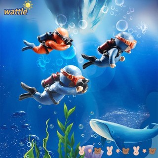 WATTLE New Fish Tank Decoration 1 PCS Diver Aquarium Decoration Landscape Resin Floating Pendant Flotation Device Aquarium Accessories/Multicolor