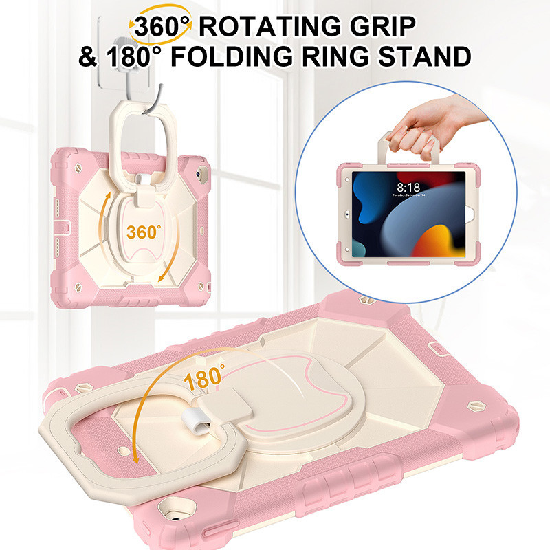 Ốp Chống Sốc Chắc Chắn Cho iPad 6 7 8 9th Gen 10.2 iPad Air2 Pro 9.7 2017 2018 360° Hộp đựng máy tính bảng có tay cầm xoay | BigBuy360 - bigbuy360.vn