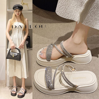 DAILOU Dép sandal nữ dép quai hậu nữ Đế Dày 2023 NEW thoải mái mềm mại dép đế cao Điểm nhấn Cá tính Mềm mại Phong cách FDL2430W0M 13Z240329