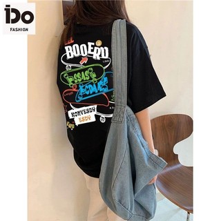 [Ido] Áo thun 100% Cotton nửa tay 220g Cotton nguyên chất oversize Áo thun nửa tay nữ Mùa hè Mỹ Retro dáng rộng dáng rộng dáng ôm hơn Quần áo hàng đầu tay giữa