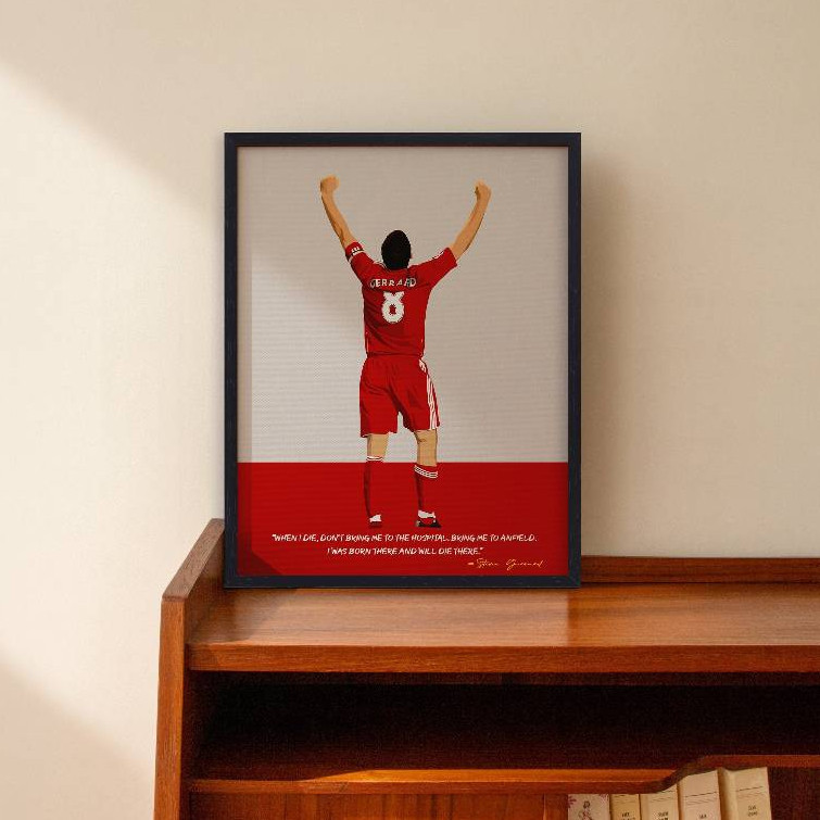POSTER BÓNG ĐÁ ⭐️ Tranh Của Steven Gerrard Huyền Thoại Liverpool - Tranh Treo Tường - Wall Decor - F