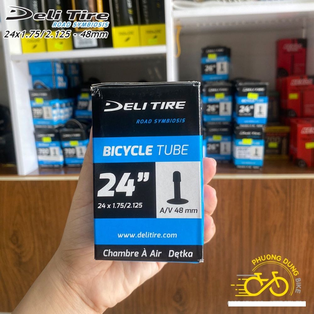 Ruột (Săm) xe đạp Deli Tire 24x1.75-2.125 48mm VAN MỸ - VAN XE MÁY