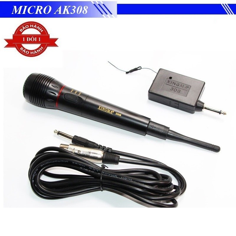 Micro Không Dây XINGMA AK308 – Hút Âm Tốt, Âm Thanh Trong, Pin Bền