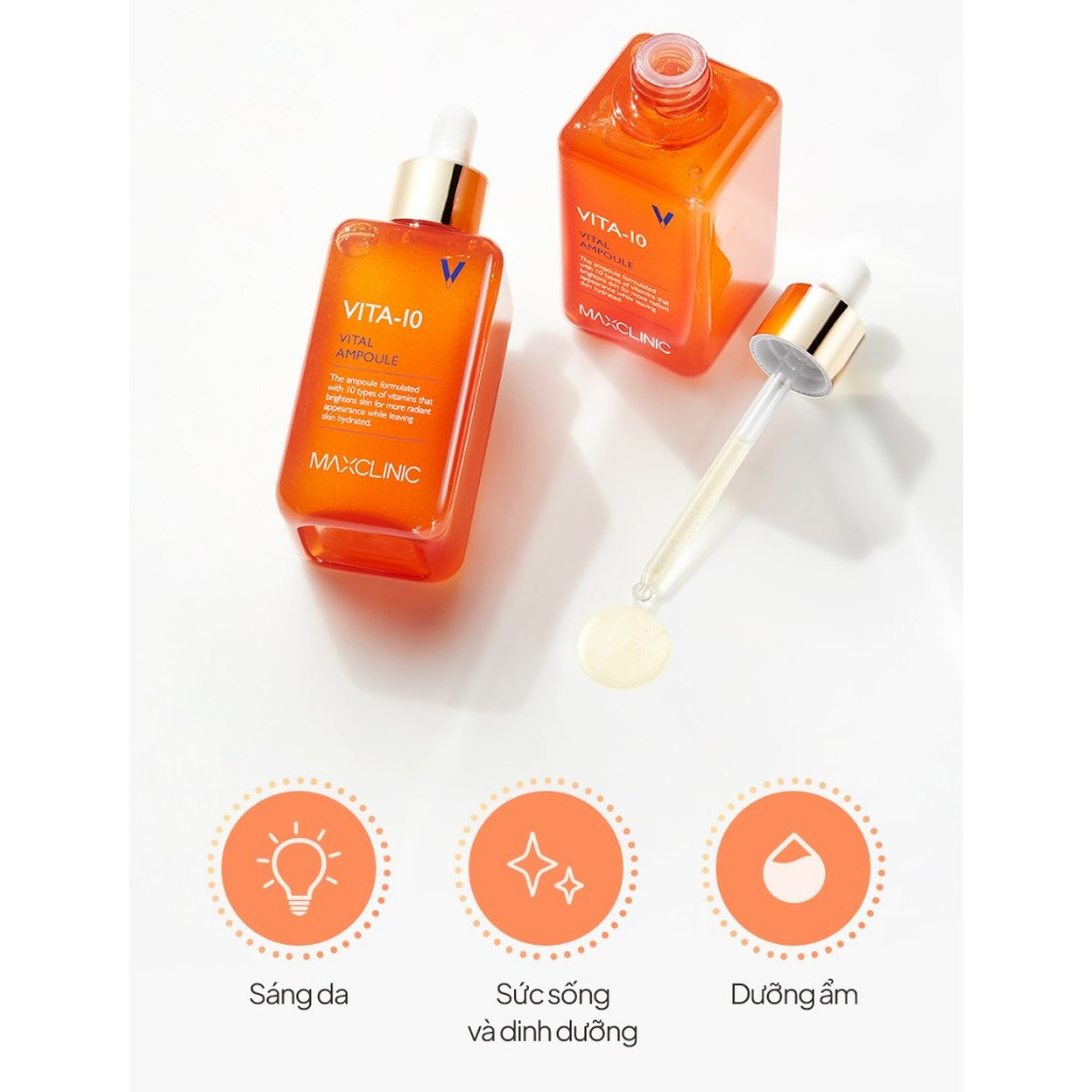 Tinh Chất Serum MaxClinic Dưỡng Da Căng Bóng & Trắng Sáng, Mờ Thâm Nám, Đẩy Lùi Lão Hóa, Cấp Ẩm Tức Thì Hàn Quốc 100ml