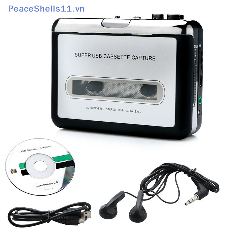 PeaceShells Portable USB Cassette Tape-To-MP3 Converter Capture HiFi Audio Music Player VN
