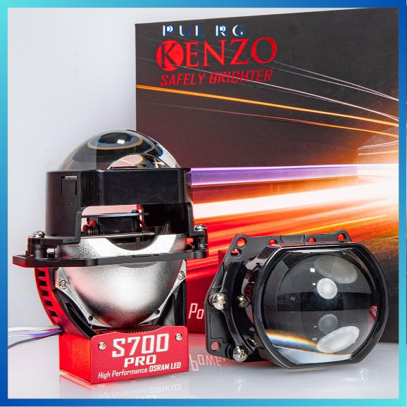 Đèn pha led bi cầu KENZO S700 PRO hàng chính hãng tản nhiệt 3 lớp